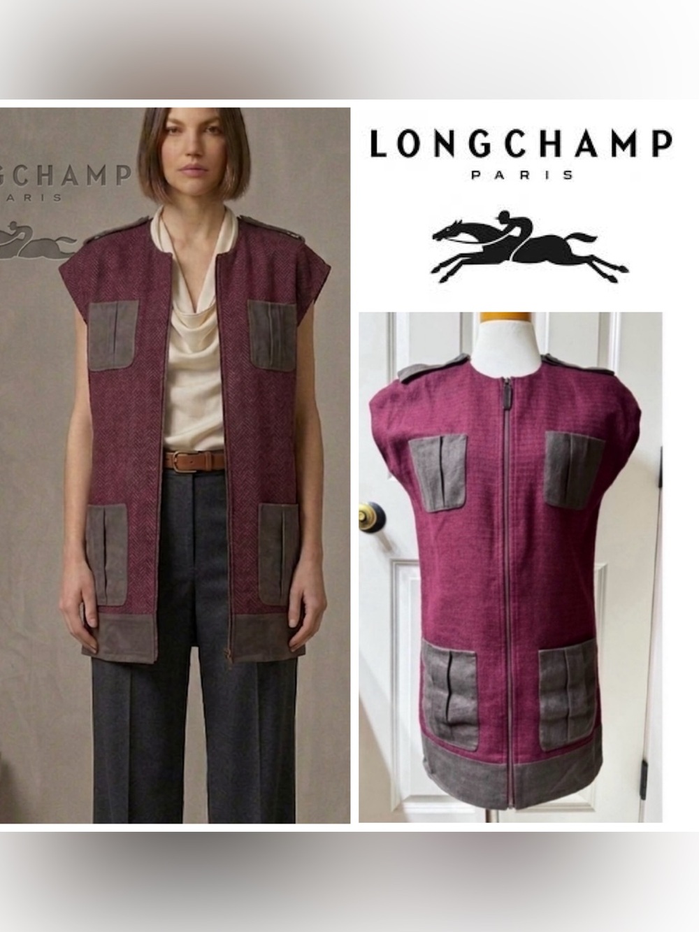 Longchamp Linen Blend Tunic Sleeveless  Vest
